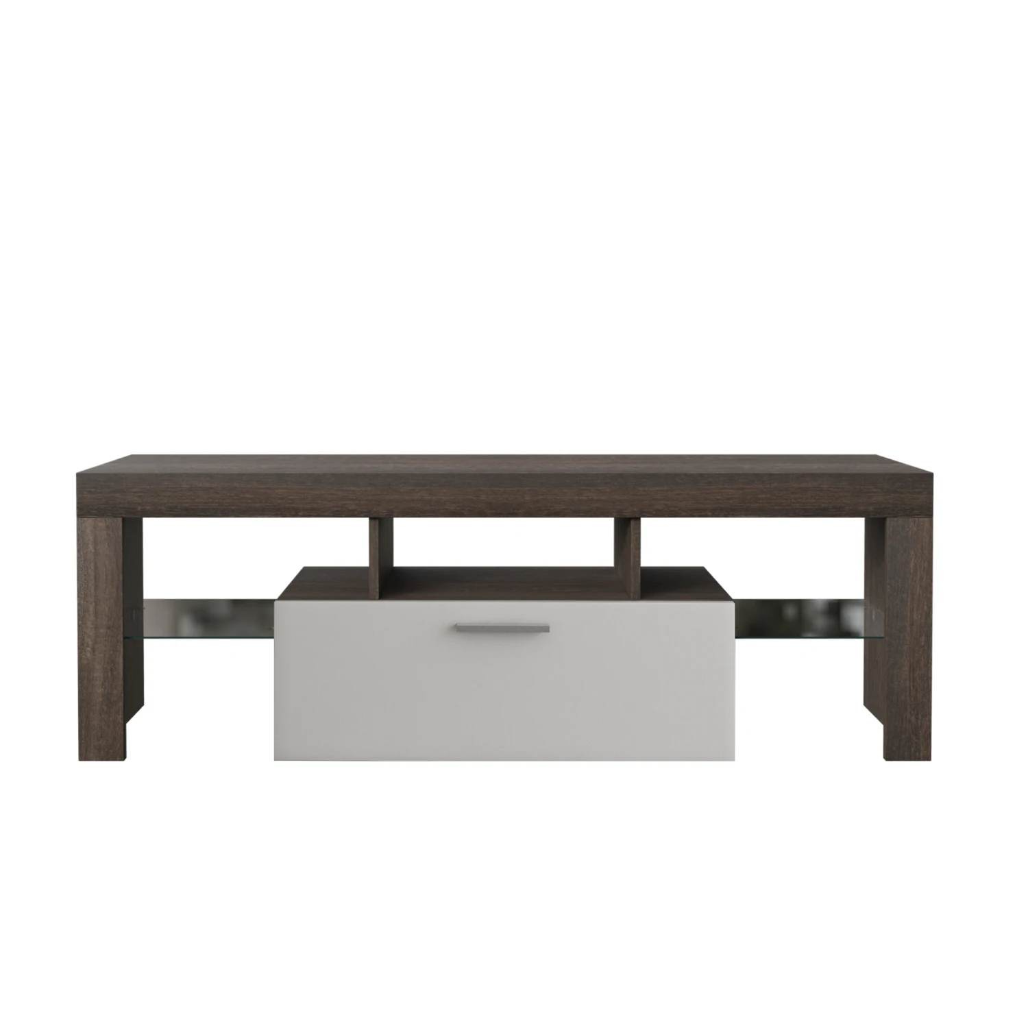 20 minutes quick assembly brown simple modern TV stand with the toughened glass shelf Floor cabinet Floor TV wall cabinet Brown