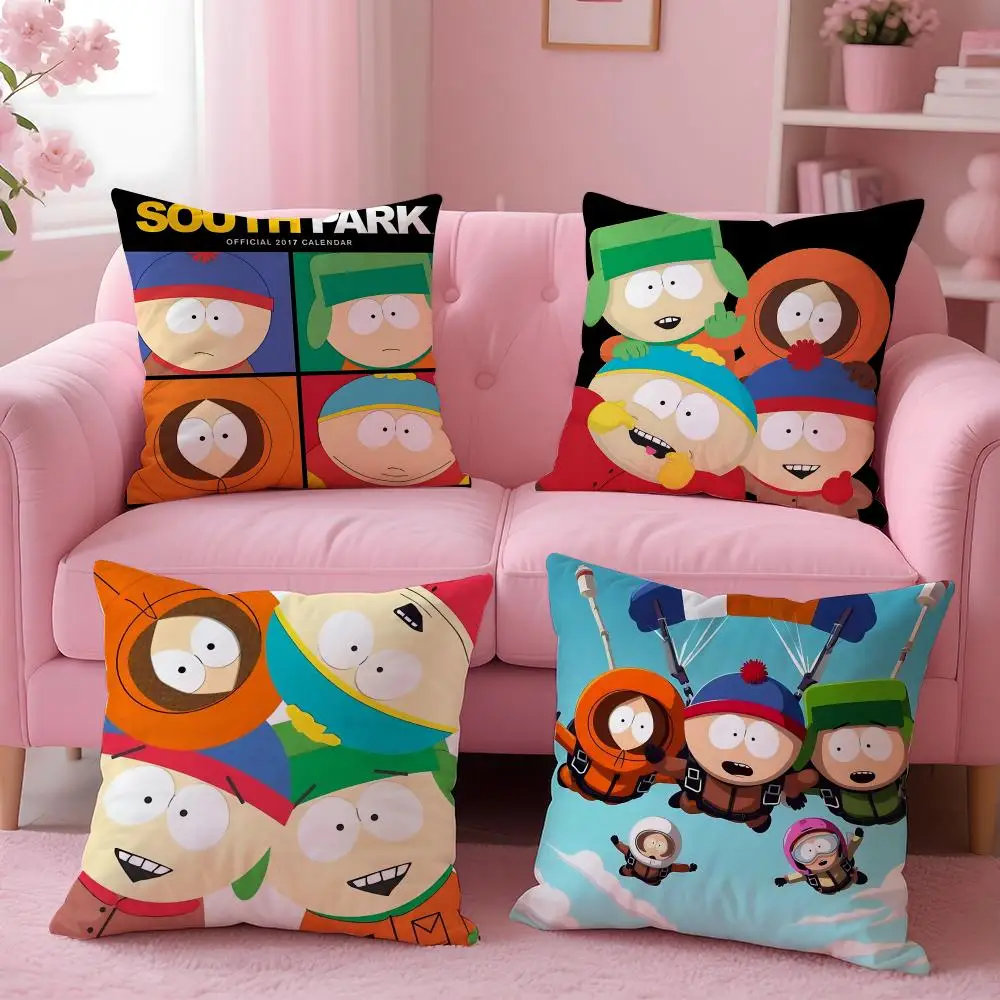 Cartoon South Park Cushion Cover Cushion Cover Set 4Pcs 50x50 45x45 40x40 Pillowcase Decorative Sofa Home Decor