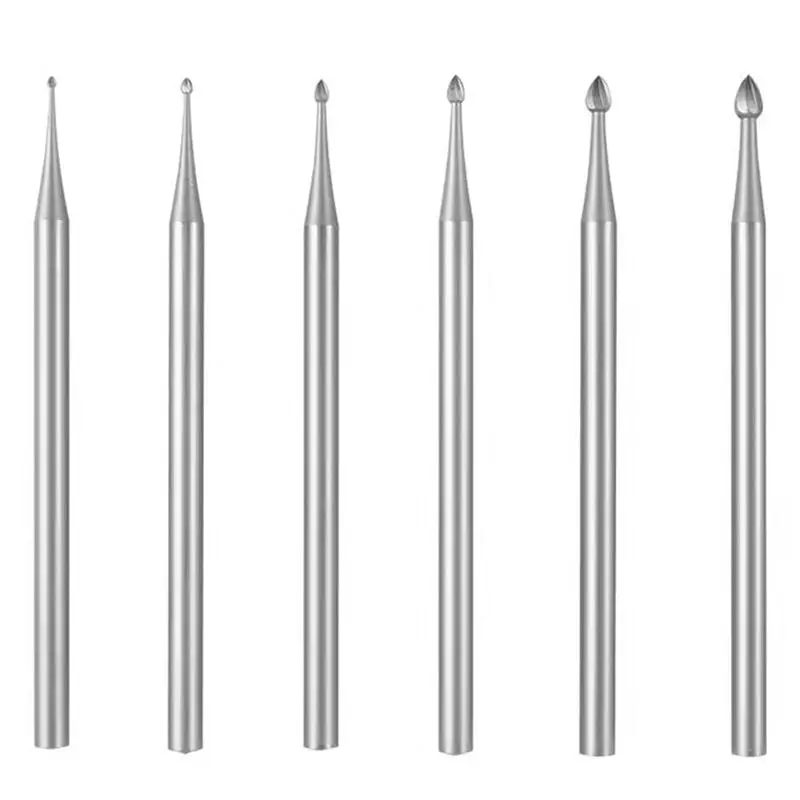 M12K-6 Pcs Jewelry Bud Burr - 3/32Inch Shank Lapidary Making Tools Bud Burs Jewelry Engraving Bits For Rotary Tools
