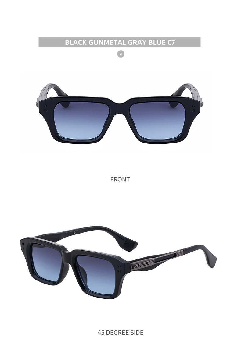 Retro Polarisierte Quadratische Punk Sonnenbrille Männer 2026 Luxus Marke Designer Klassische Fahren Schild Sonnenbrille für Männliche Shades UV400 – Detail 21
