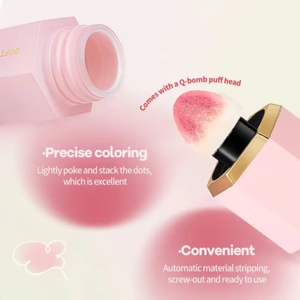 TVLV Water Light 6 Colours Velvet Liquid Blush Sponge Head Blusher Natural Lasting Brighten Facial Contour Blush Tint Makeup view 2