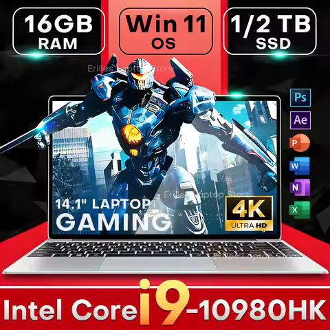 2026 14.1"Computer Windows 11 Pro Intel Core i9-10980HK PC 1TB 2TB SSD 16GB RAM Notebook 4k HD display Ultra Slim Gaming Laptop