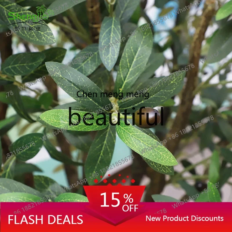zJ Simulation olive tree shopping mall hotel indoor green plant floor soft decoration potted plant ornamentK182