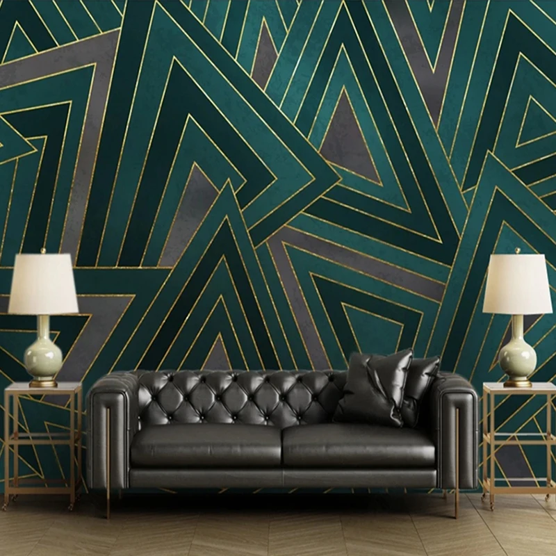 Luxury Wallpaper European Style 3D Line Geometric Figure Background Wall Decoration Painting Large Mural for Living Room Bedroom