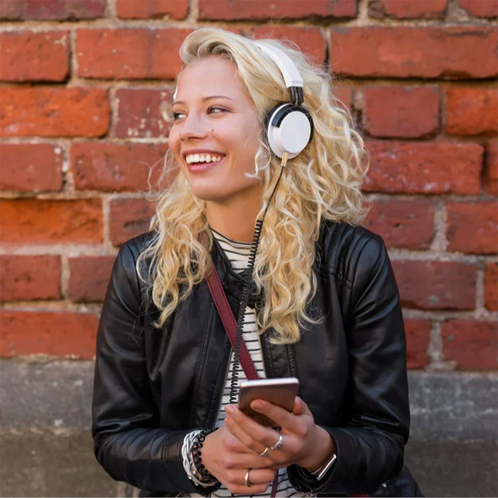 Ofc substituição mola enrolada aux 3.5mm cabo de extensão para yamaha ISX-800 crx040 tsx130 tsx70 pdx13 tsx132 pdx11 alto-falante