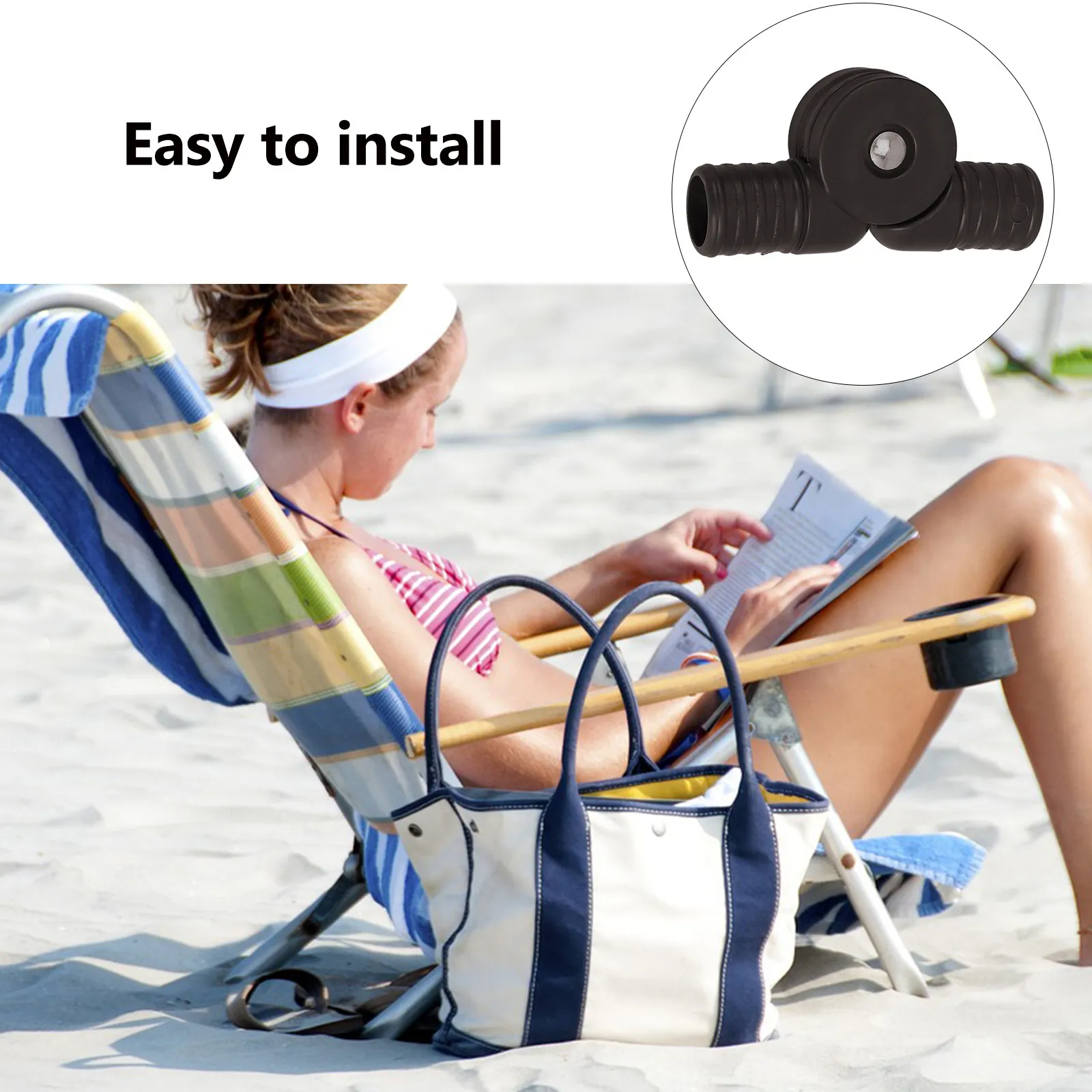 1Pair Round Flat Mouth Plastic Joint Connectors for Beach Lounge Chair Camping Recliner Office Foldable Chair Repair Upgrade