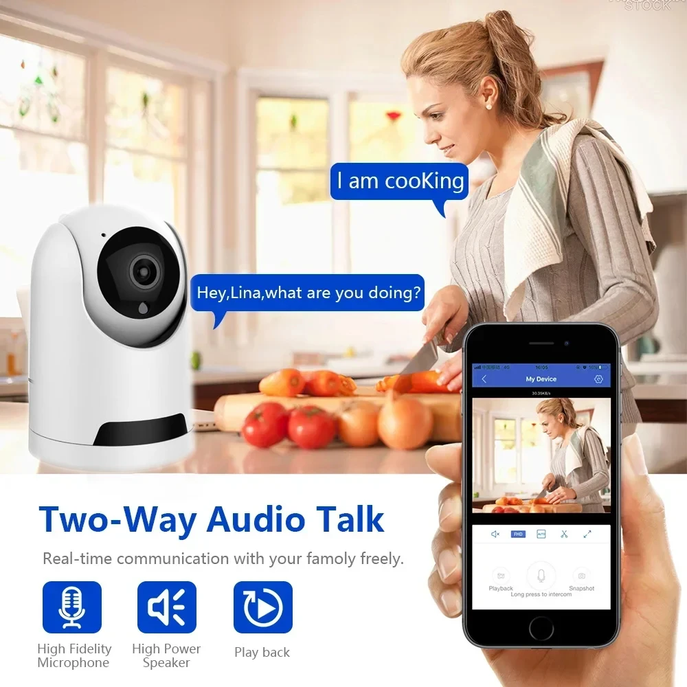 8MP ICSEE Wifi kamera bezpieczeństwa wewnętrzna kamera monitorująca dwukierunkowa detekcja ruchu Audio automatyczne śledzenie niania elektroniczna baby monitor kamera wideo