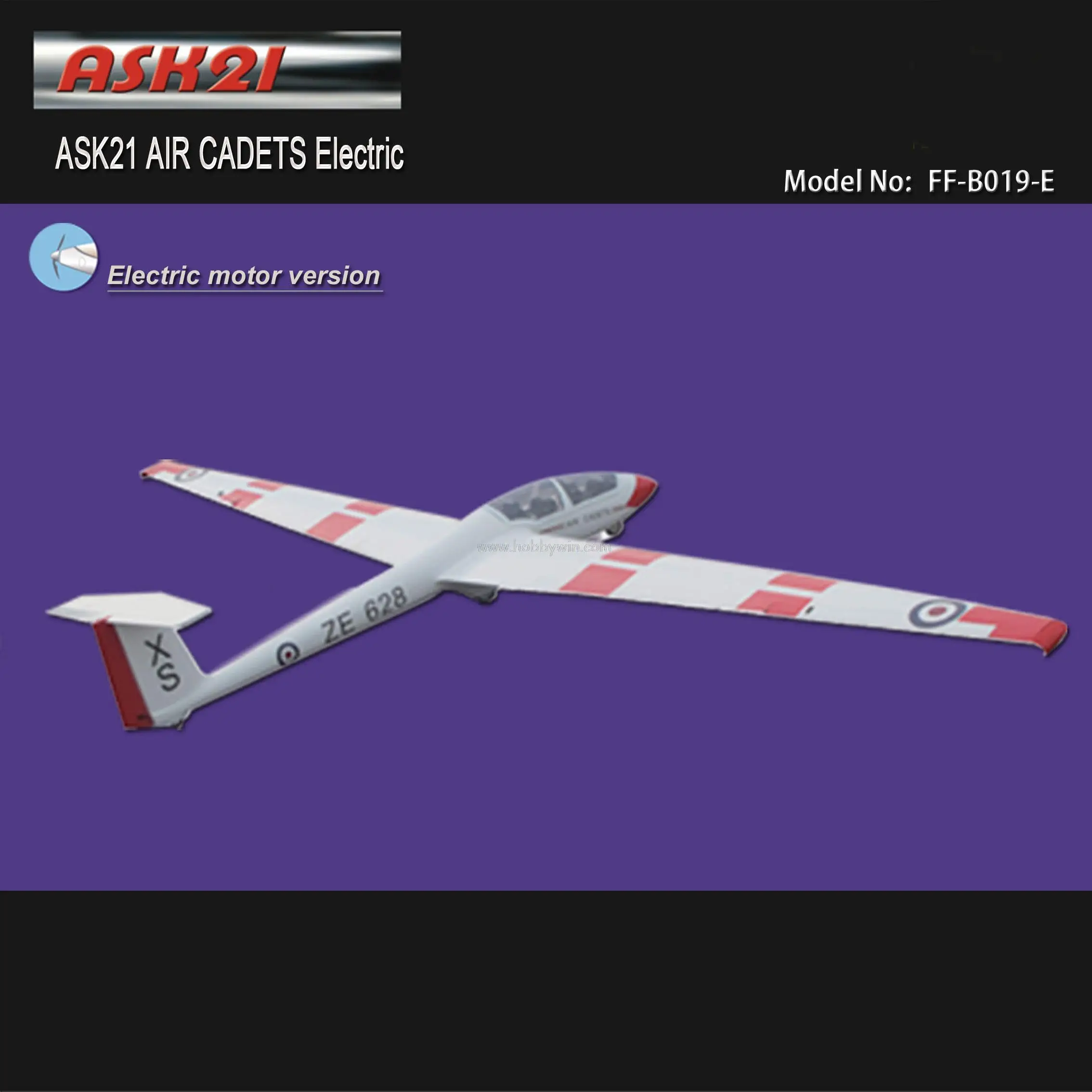 

ASK-21 Air Cadets Electric Glider 2600mm KIT without electronic part wholesale price dropship