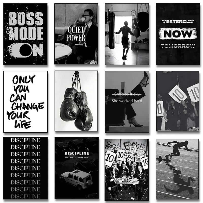 10-Punkte-Scoreboard, Disziplin-Typografie, Motivationsposter, Leinwanddruck, Wandkunst, Bild, Druck, Heimdekoration