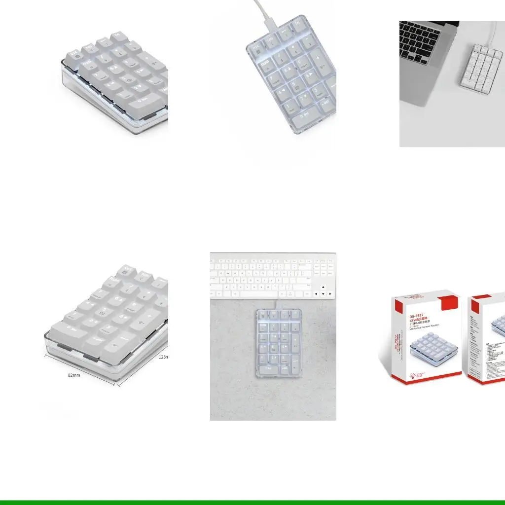 

U55C Ergonomic 21Key Mechanical Number Pad Keypad with Adjustable LED Backlights