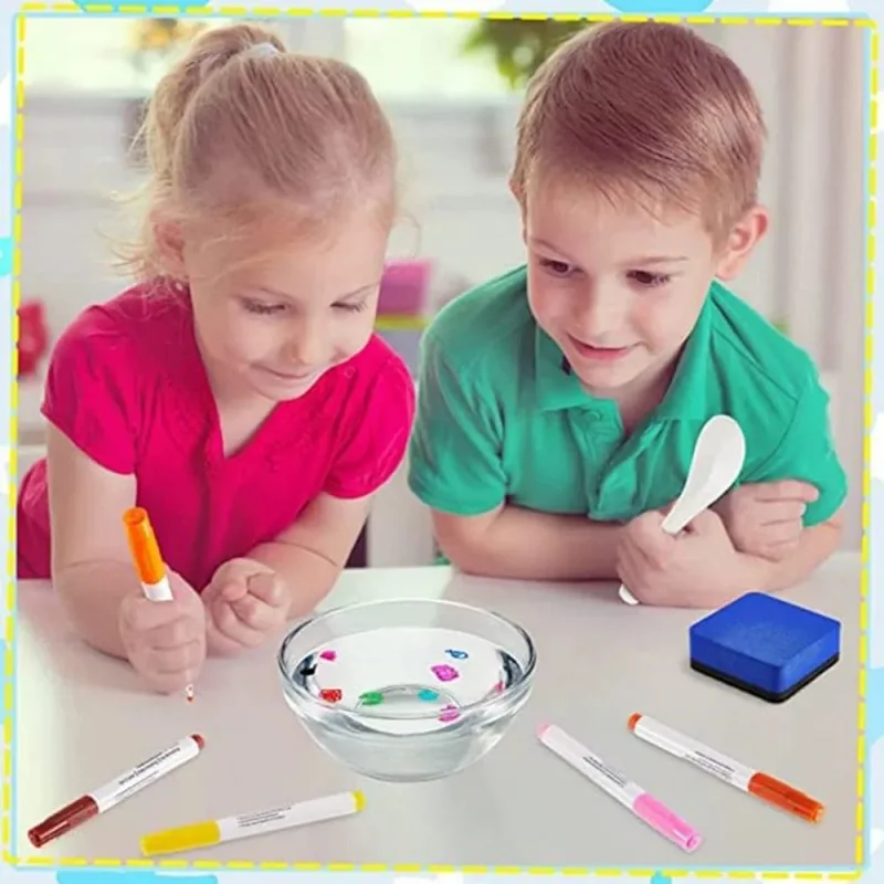 8/12PCS Magische Water Schilderen Pen Speelgoed Kleurrijke Mark Pen Markers Drijvende Water Inkt Pennen Kids Montessori Vroege educatieve Gift