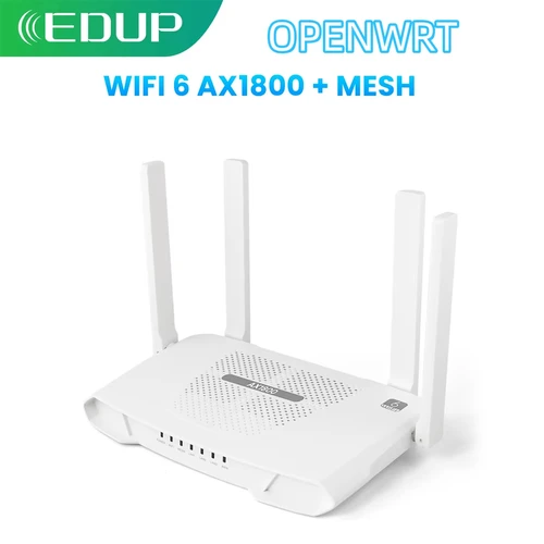 EDUP RT2983 AX1800 OPENWRT WIFI6 enrutador red inalámbrica Gigabit amplio rango de señal banda Dual 802.11AX MU-MIMO malla 4 antenas