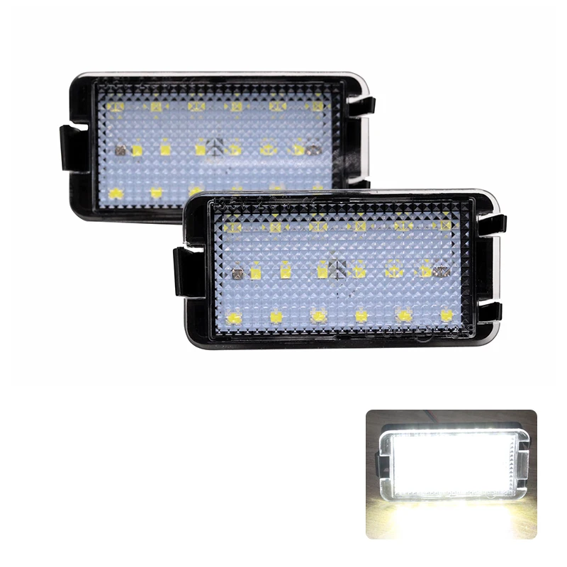 2Pcs/set Car LED License Plate Number Light for Seat Altea Ibiza Arosa Cordoba Toledo Leon with Canbus Controller Car Styling