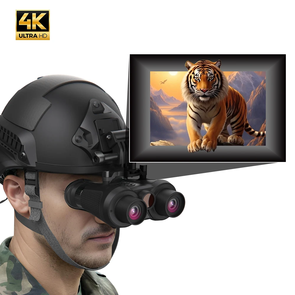 New Generation 3D VR Night Vision Binoculars 4K HD Digital Zoom Helmet Mounted Infrared Night Vision Goggles For 100% Darkness