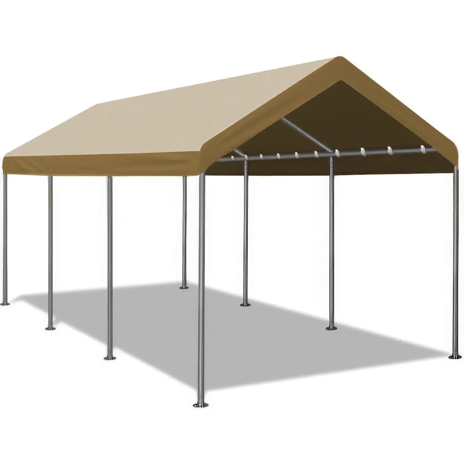 10x20 ft Heavy Duty Carport, Portable Garage Adjustable Height 8.7-10.2 ft, UV Waterproof Tarp for Truck & Boat, Customized