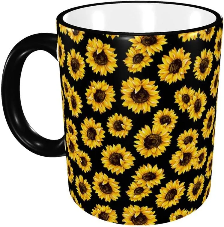 Sunflowers Ceramic Coffee Mug Unique Best Gifts Microwave and Dishwasher Safe Funny Tea Cup 12oz