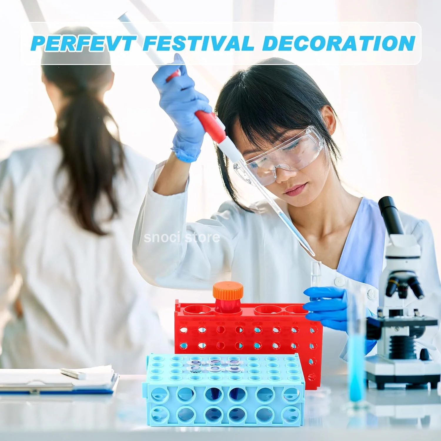 Picture 6: Test tube rack Multi-functional centrifugal tube rack Plastic Four-sided rack multi-purpose plastic test tubes racks 1Piece