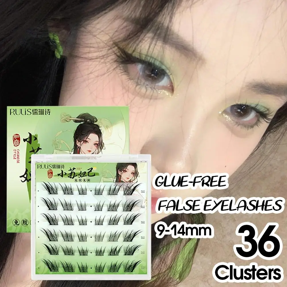 Glue-free False Eyelashes Oblique Flying Fox Style Curling Natural Lazy Comfortable Upper Eyelashes Cosplay Makeup for Women