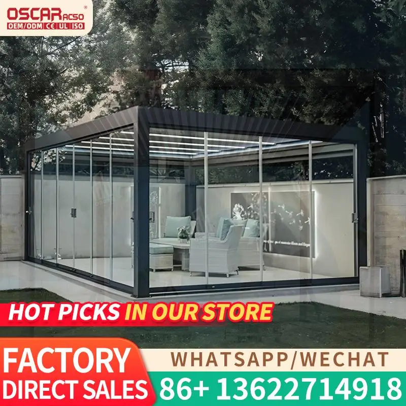 

Adjustable roof aluminum outdoor pergola for deck garden yard modern hardtop gazebo 10 13ft pergola