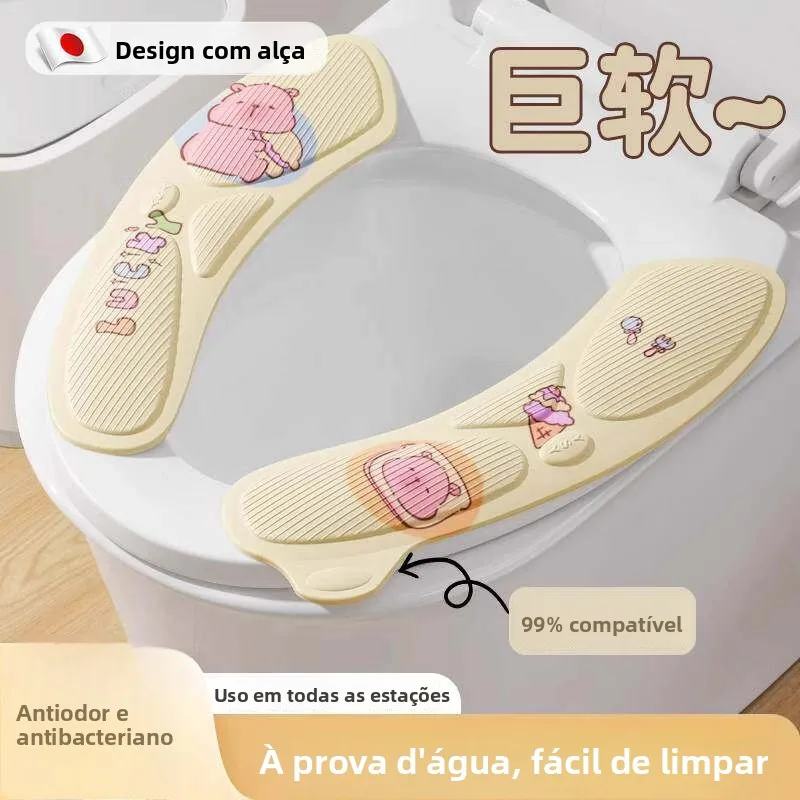 防水便座クッション-粘着式-共用生活空間用-個人用トイレカバーリング-ユニバーサル-四季通用-家庭用