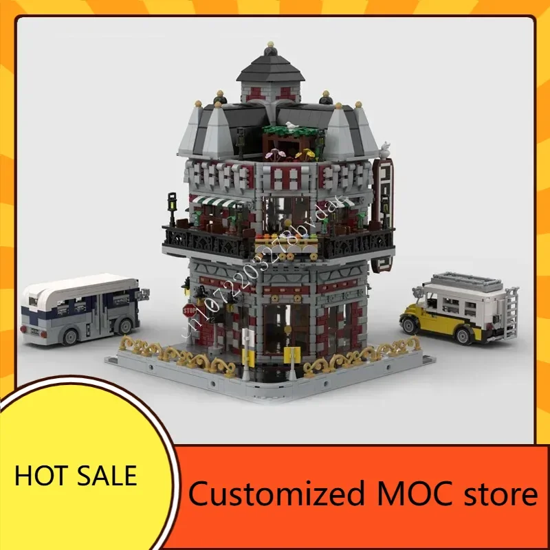 3675PCS Bus Terminale Caffetteria MOC Puzzle StreetView Architettura Compleanno Vacanza Giocattoli Regali Di Natale per Bambini Età