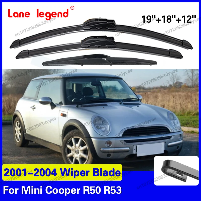 

Front Rear Wiper Blades For Mini Cooper S One D Hatch R50 R53 2001-2004 2002 2003 3x Windshield Windscreen 19"18"12" Accessories