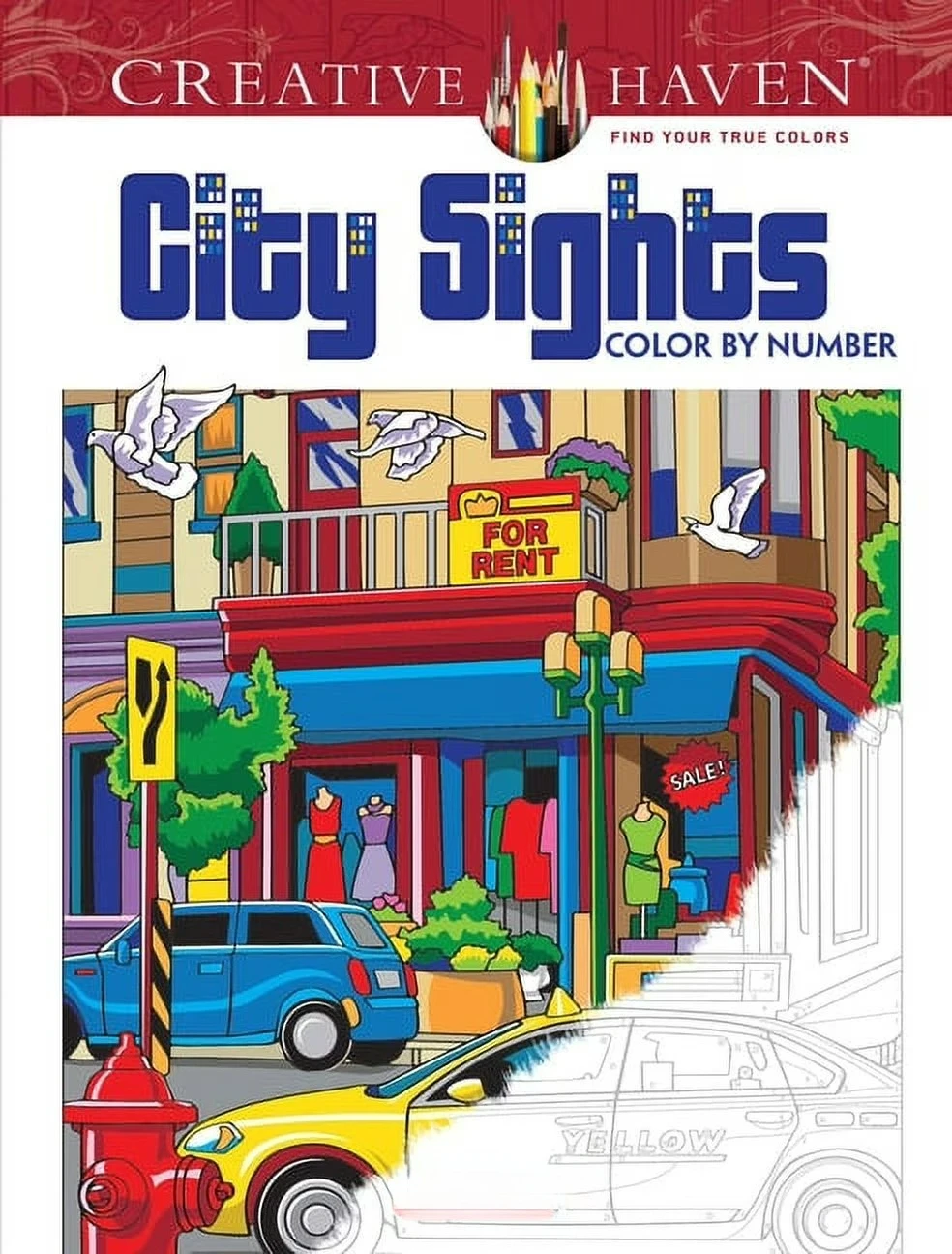 

Книги-раскраски для взрослых: USA Creative Haven City Sights Color by Number, (мягкая обложка)