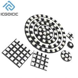 1/3/4/7/8/9/12/24/32/40/64-bit WS2812 5050 RGB LED Ring Built-in Full-color Drive Lanterns Round Square Intelligent Development