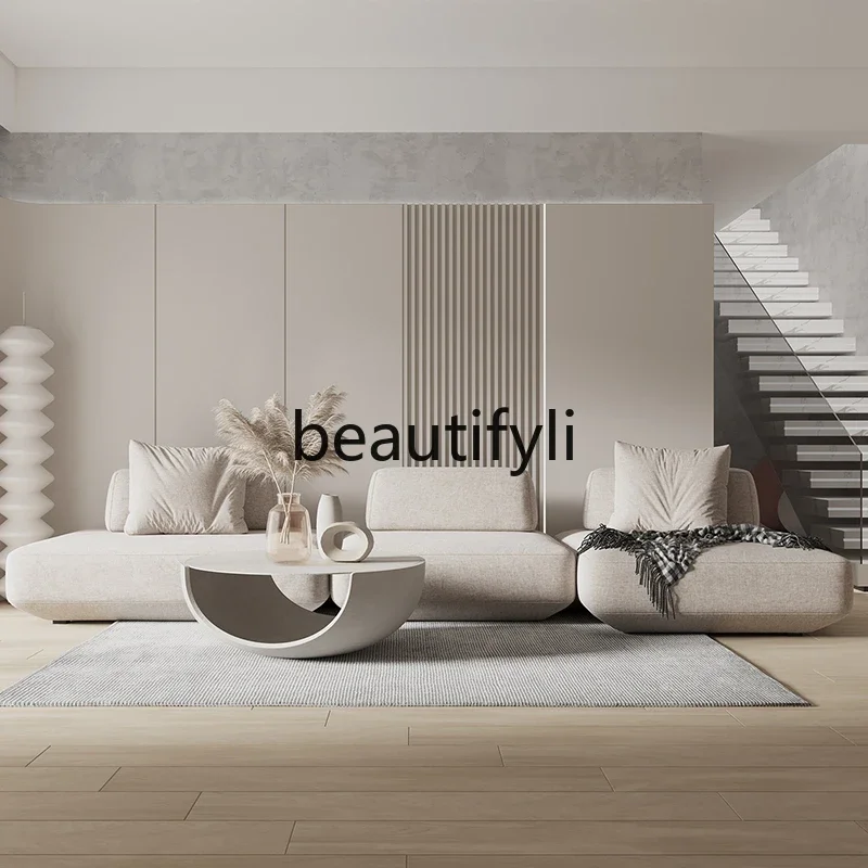 

Asmt14 New Modular combination sofa, living room minimalist retro style double-sided cotton and linen fabric, small apartment so
