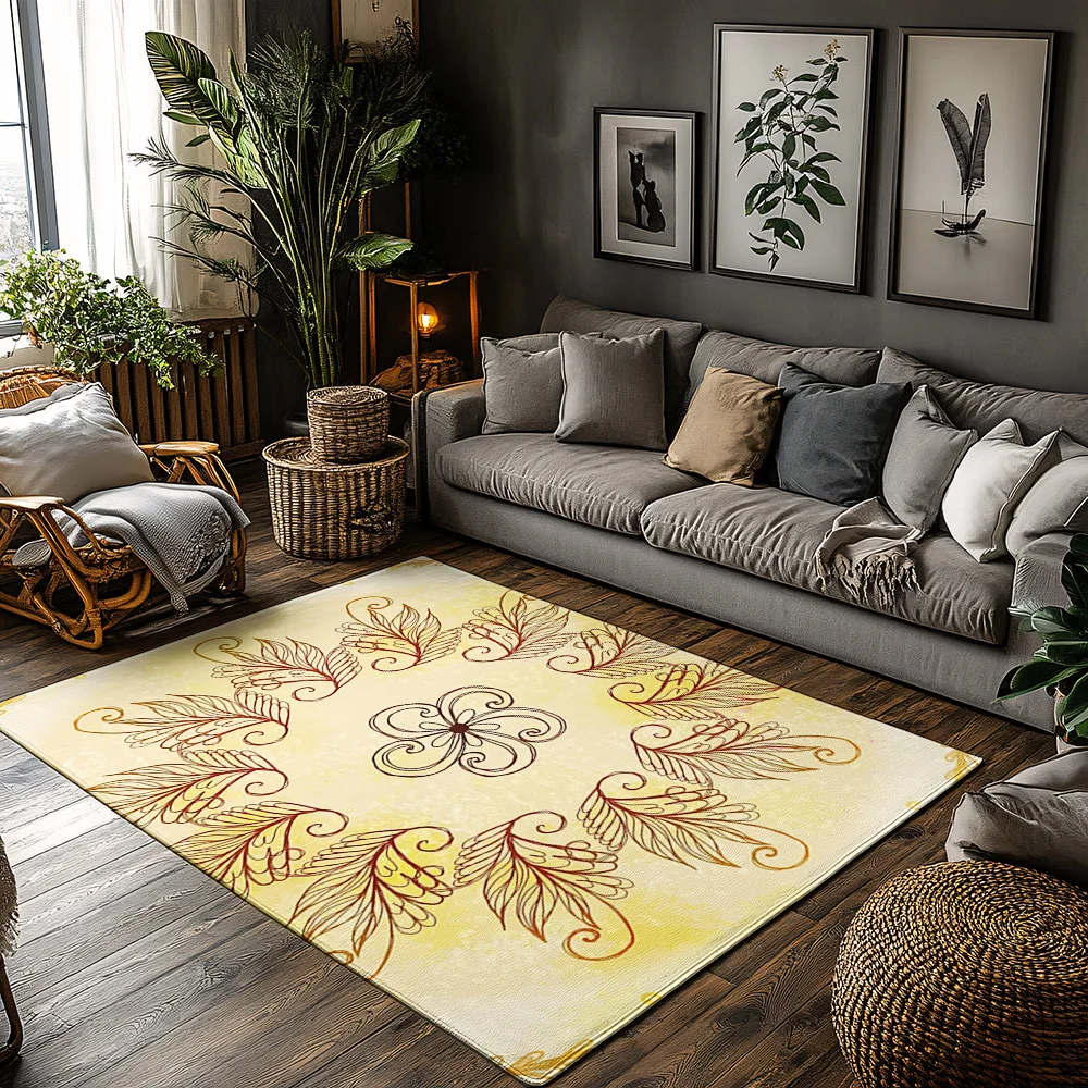 

Элегантный персидский ковер, винтажный восточный ковер, богемный напольный коврик, декор для гостиной, нескользящий домашний акцент, современный узорчатый Floo