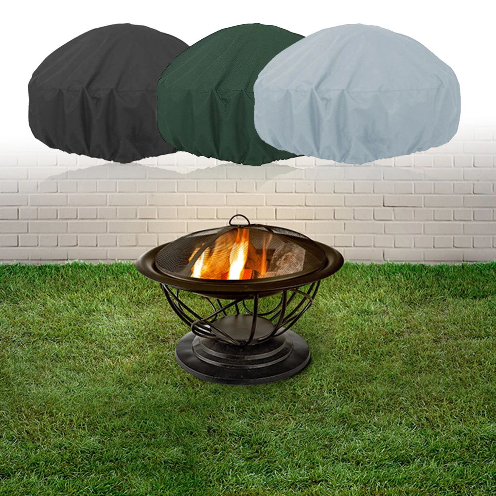 Fire Pits Cover Yard Dust Cover Rainproof Furniture Covers Hem Cord