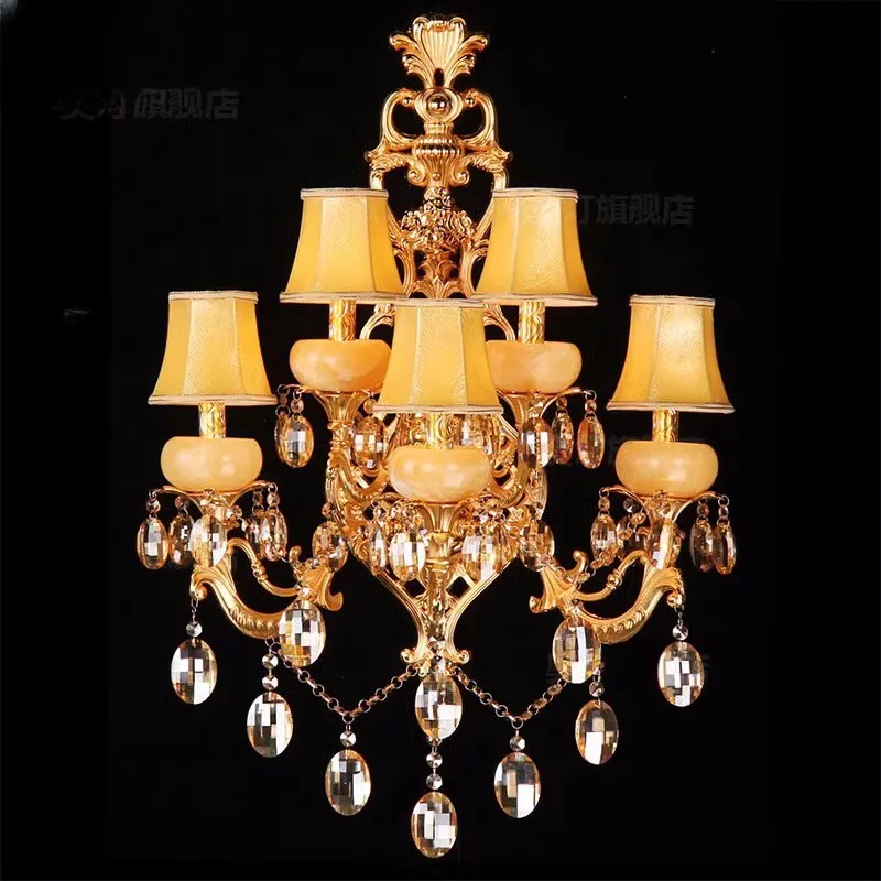 Huge 5-arm Indoor Wall Lights for Living Room Hotel crystal wall Lamp  Bar bedroom Lighting Home LED Candle Crystal Wall sconces