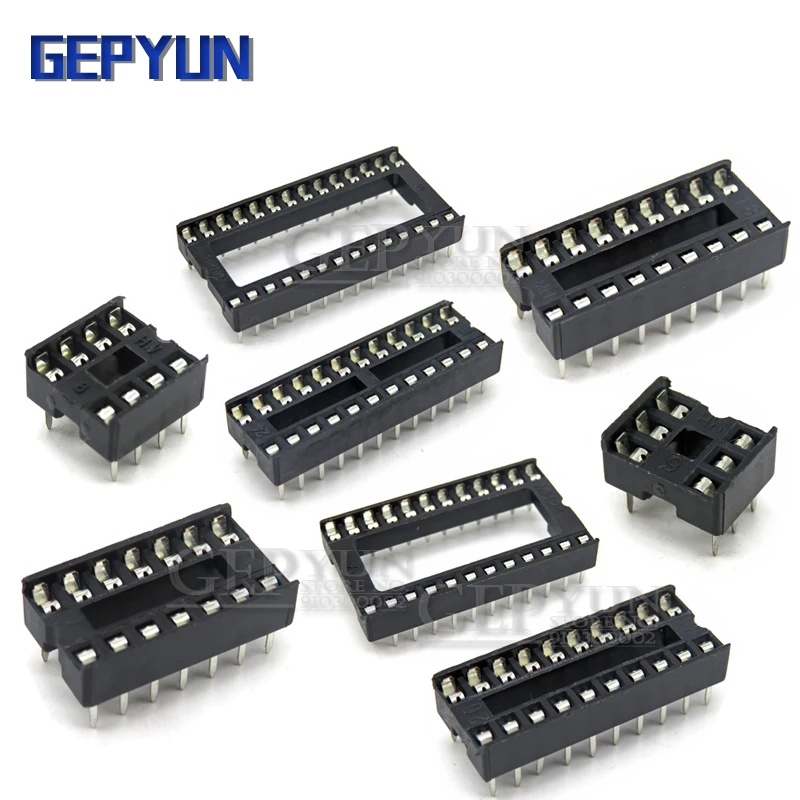 10PCS IC Sockets DIP6 DIP8 DIP14 DIP16 DIP18 DIP20 DIP28 DIP40 pins Connector DIP Socket 6 8 14 16 18 20 24 28 40 pin Gepyun