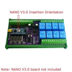 8 Channel 12V 24V Relay Shield Module RS485 PLC IO Expanding Board For Arduino NANO V3.0