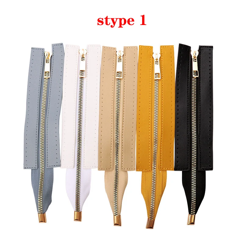 Leather Zipper  For  Crochetbag Hardware Soild Zipper Sewing Accessory Useful Handbag Leather Zipper