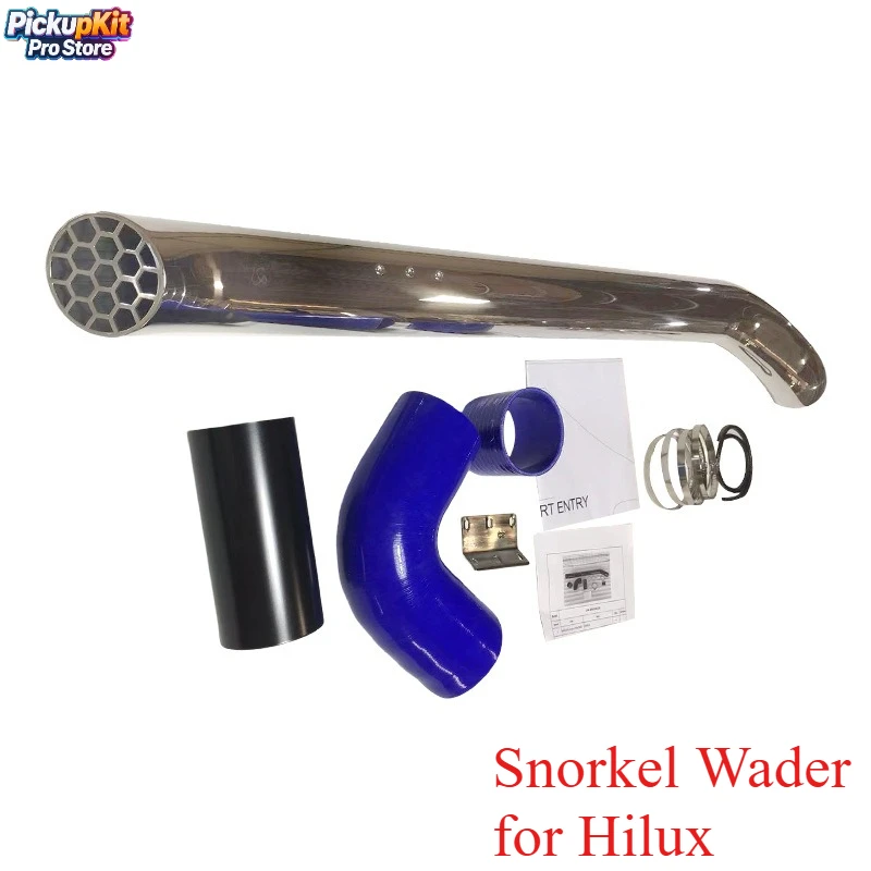 

Durable 304 Stainless Steel Snorkel Wader for Hilux Revo 1GD‑FTV/2GD‑FTV/2TR‑FE 700mm Wading+EPDM Intake Pipe