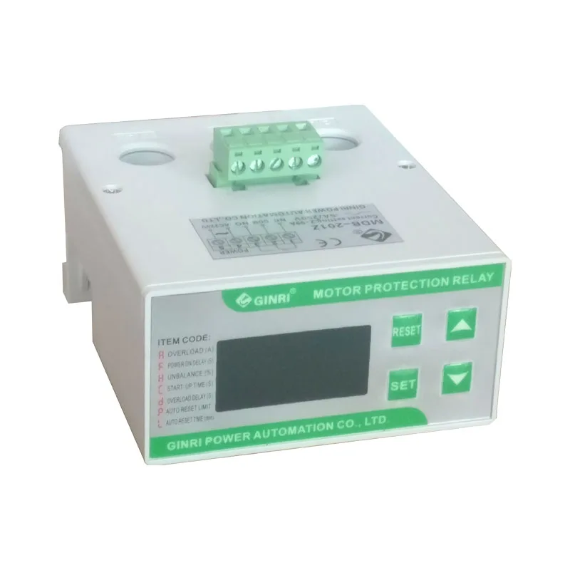 Ginri Motor Protection Relay MDB-201Z AC220V AC380V Phase Loss Overload Motor Protector