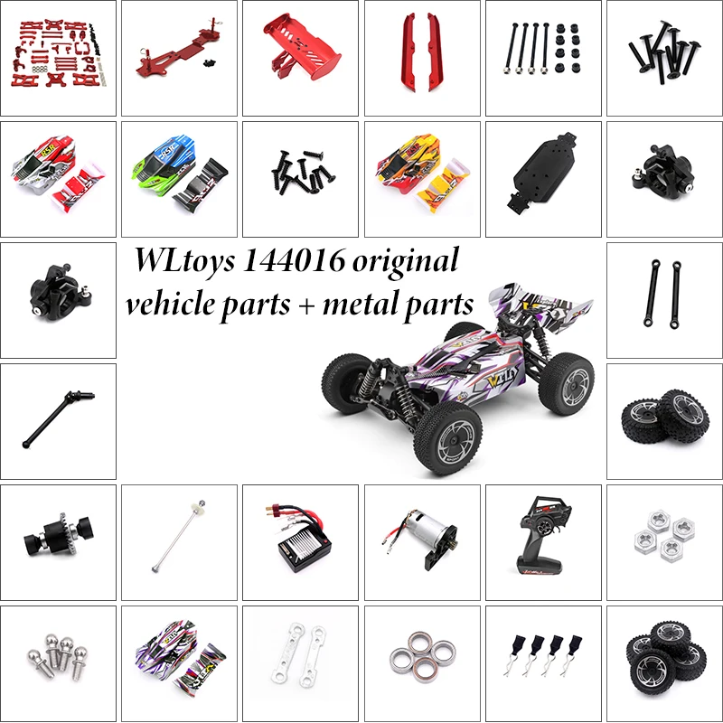 

WLtoys 144016 1/14 RC Car Original Spare Parts Motor Receiver ESC Rocker Arm Steering Cup Differential Transmission Tire Lever