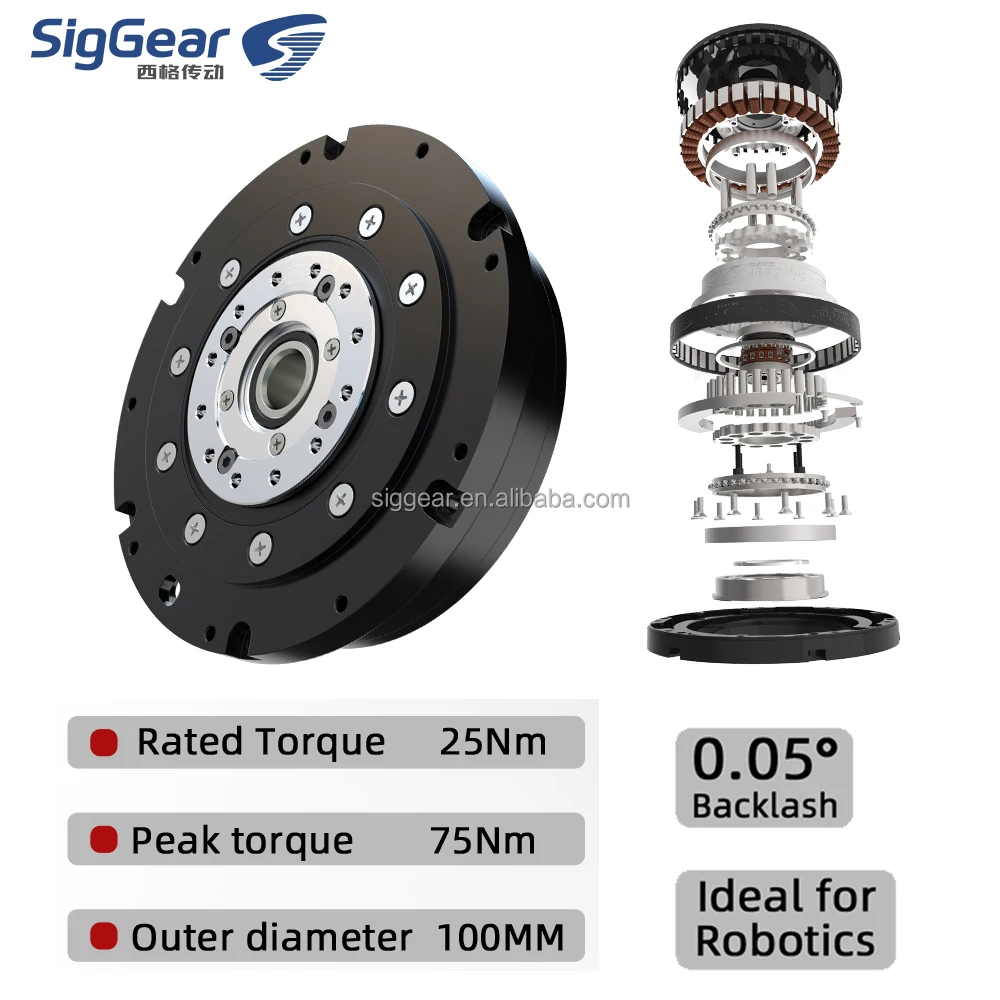 High Torque 100mm Cycloidal Gear Motor 24-48V 213W 25Nm Low Backlash 60RPM Precision Reducer for Robotics and Automation Systems