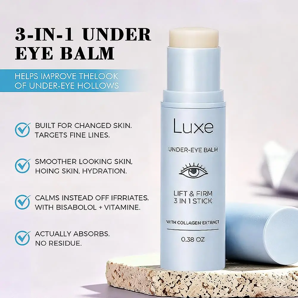 Collagen Under-Eye Balm Stick Lift & Firm Hydrating Moisturizing Facial Care Portable Eye Serum for Dark Circles & Puffiness
