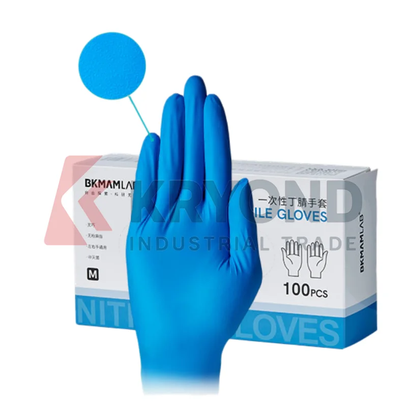 BKMAMLAB Disposable Nitrile Gloves Powder Free Thick Protective HandwearLaboratoryChemicalExperimentMedicalAcid Alkali Resistant