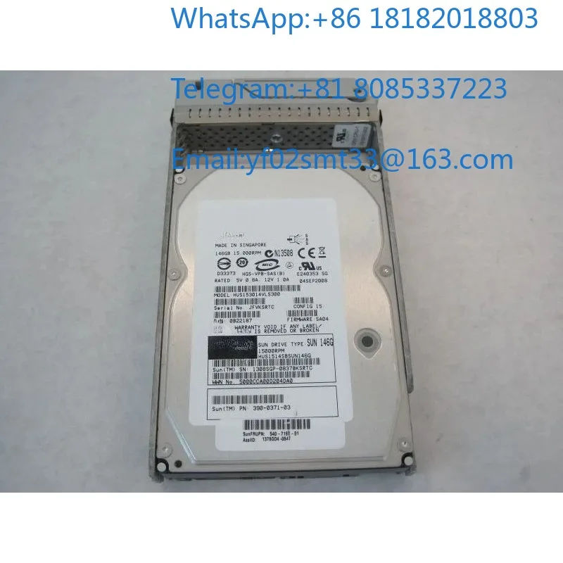 146GB 15000RPM SAS Server Hard Drive HUS153014VLS300 540-7197 390-0371-03 3.5 Inch Hot Plug Enterprise Storage