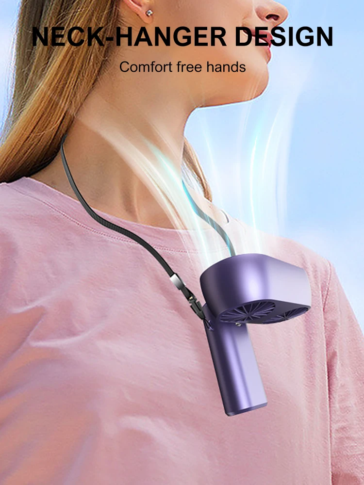 Handheld Electric Fan Compact Rechargeable Dual Fan Cooler Rechargeable Cooling Fan With Digital Display Personal Portable Fan