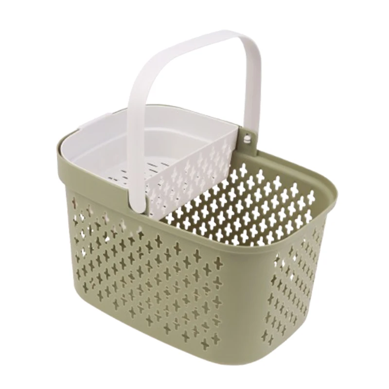 Toiletry Bin Stackable Storage Basket For Bathroom Kitchen Camp Gym Plastic Organizer Basket With Handles Drainage