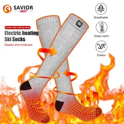 Savior Heat Battery Electric Heated Socks For Men Winter Warm Outdoor Sports Rechargeable Thermal Socks Foot Women For Cycling