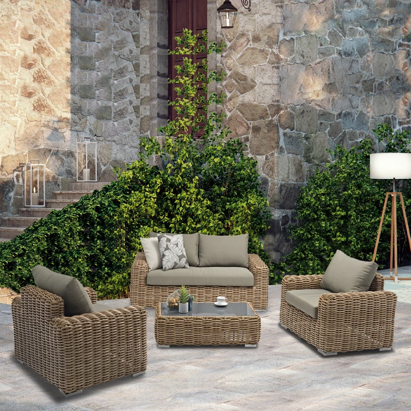 Garden Outdoor Furniture Simple Sofa Chair Leisure Patio Wicker Chair Sofa Set Rattan Bed Outdoor sofa