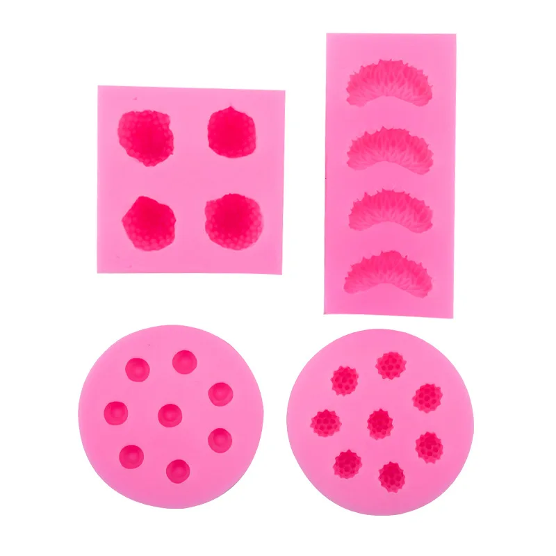 Fruit Series Orange Strawberry Blueberry Raspberry Modeling Silicone Mold Fondant Cake Decoration DIY Gypsum Clay Resin Mould