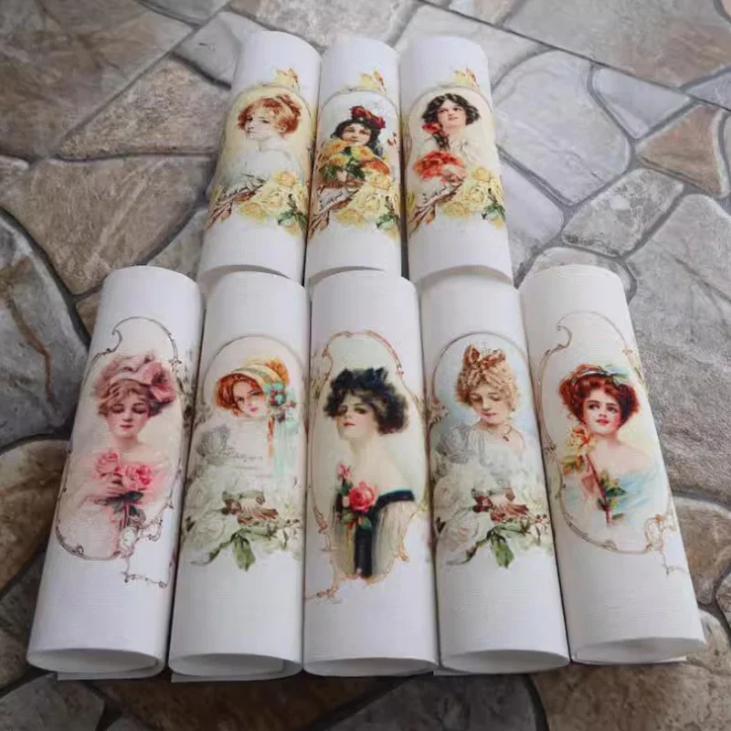 Retro beauty Hand Dyed Design Cotton Linen Printed Quilt Fabric For DIY Sewing Patchwork Home Textile Decoration