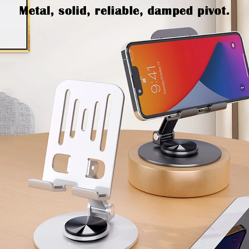 Metal 360 Rotate Mobile Phone Holder Adjustable Flexible Folding Mobile Phone Stand Mount Desktop Tablet Stand