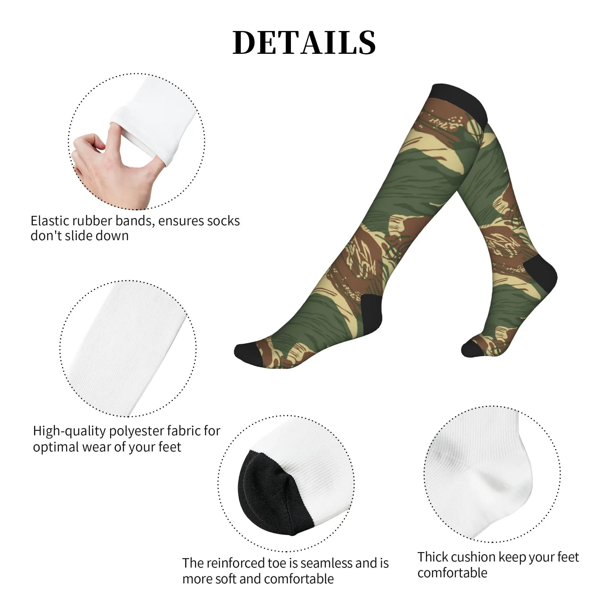 Kawaii Print Rhodesian War Camouflage Socks for Women Men Stretchy Summer Autumn Winter Military Camo Sports Compression Socks - view 5